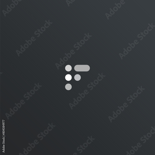 Logo design of F in monogram style, simple, luxury, flat design. Minimal awesome F letter trendy for professional logo design template on gray background.