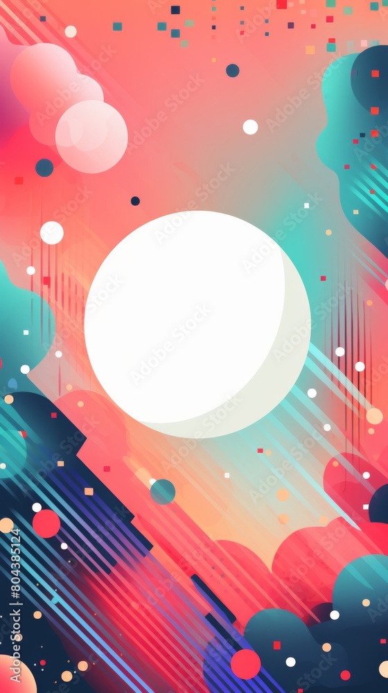 Colorful abstract background with circles and lines intersecting in a harmonious dance.
