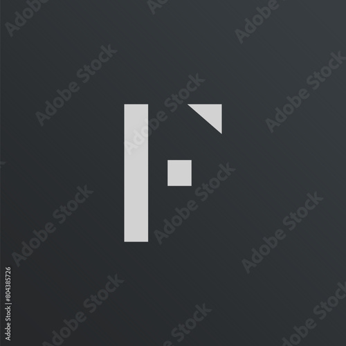 Logo design of F in monogram style, simple, luxury, flat design. Minimal awesome F letter trendy for professional logo design template on gray background.