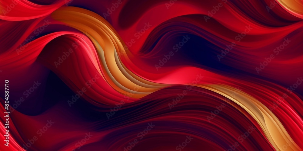 Red and gold abstract seamless pattern with waves, in dynamic neo traditional style Red and gold abstract seamless pattern with waves, in dynamic neo traditional style
