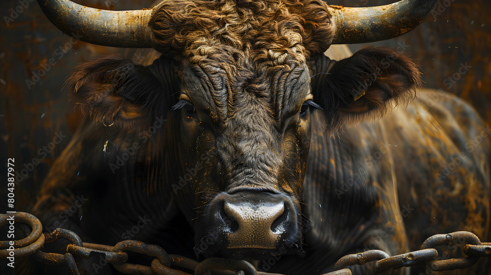 Photo realistic depiction of a bull trap in the financial market - be wary of hidden traps in a bull market allure. Photo realistic depiction of a bull trap in the financial market - be wary of hidden traps in a bull market allure.