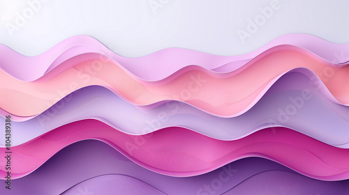 abstract colorful wavy purple, pink and simon layers background in paper cutout style photo
