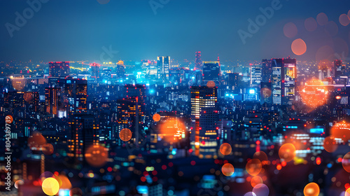 Urban Nightlife: Captivating City Lights for Business Promotion and Relaxation in Photorealistic Image