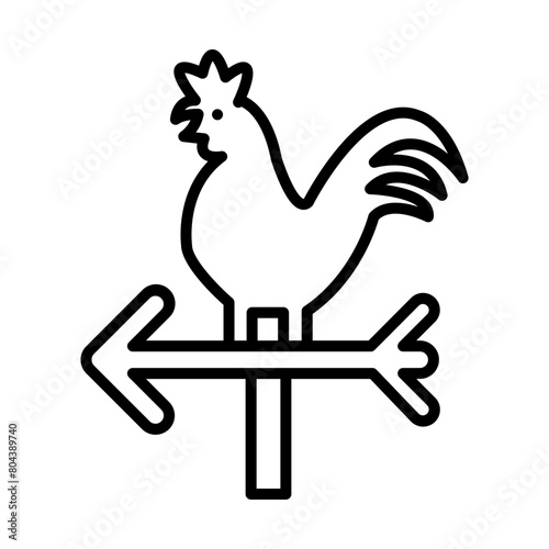 Weather vane line icon