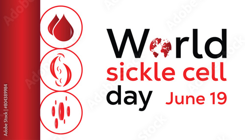 World Sickle Cell day every year in June. Template for background, banner, card, poster with text inscription.