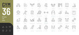 GYM Line Editable Icons set. Vector illustration in modern thin line style of fitness related icons: gym, sports equipment, exercises, and more. Pictograms and infographics for mobile apps.