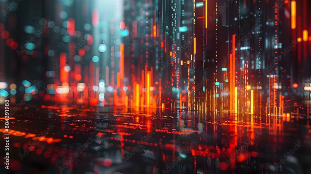 Obraz premium Abstract Digital Finance Dynamics: Embracing Innovation in Banking, Payments, and Investment