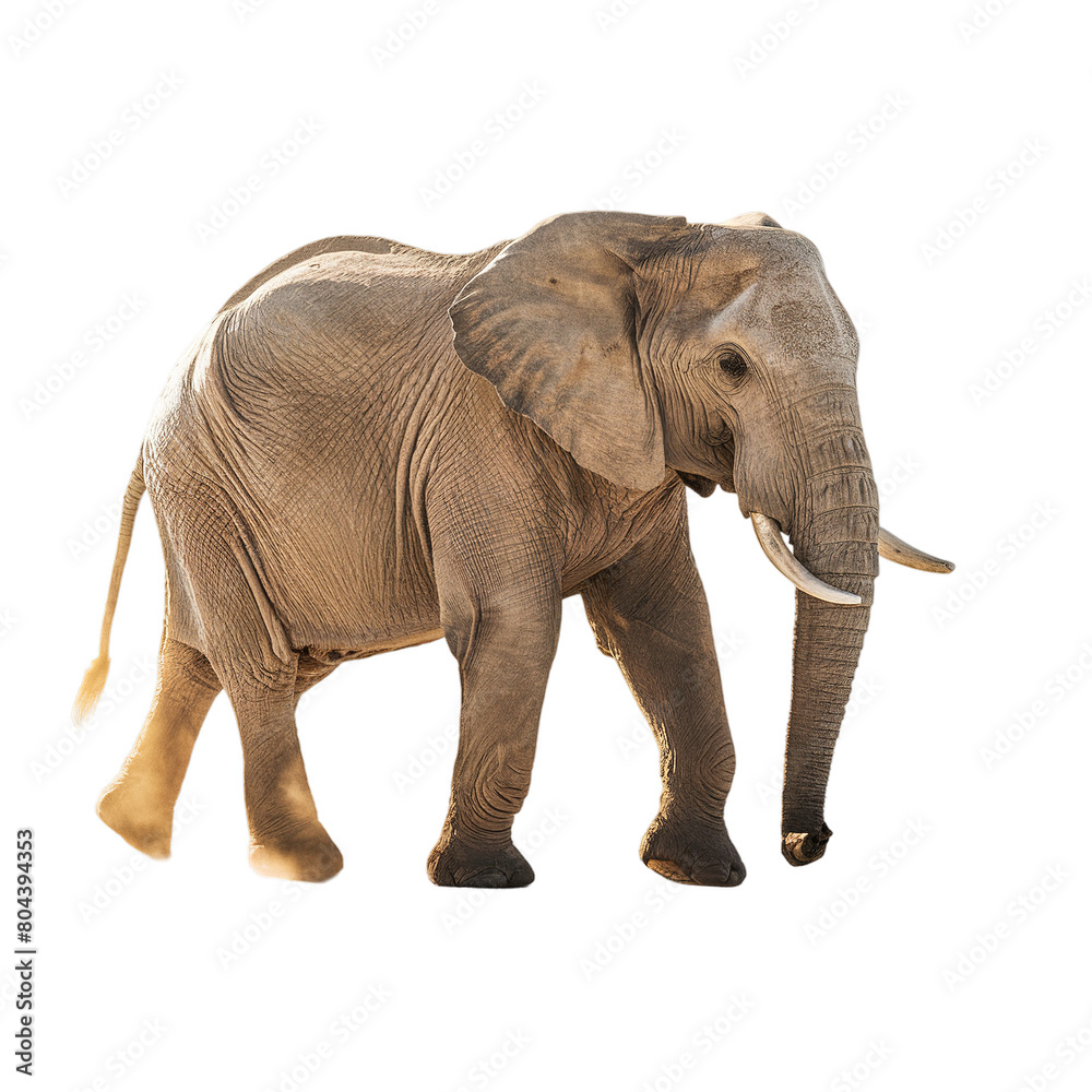 Elephant isolated on transparent, PNG, background