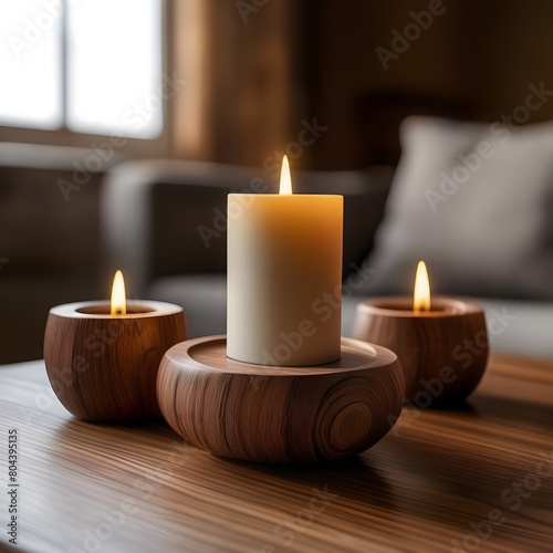 Candles illuminating a dark room create a warm  romantic glow
