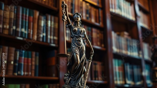 Statue of Justice - female justice in a lawyer's office