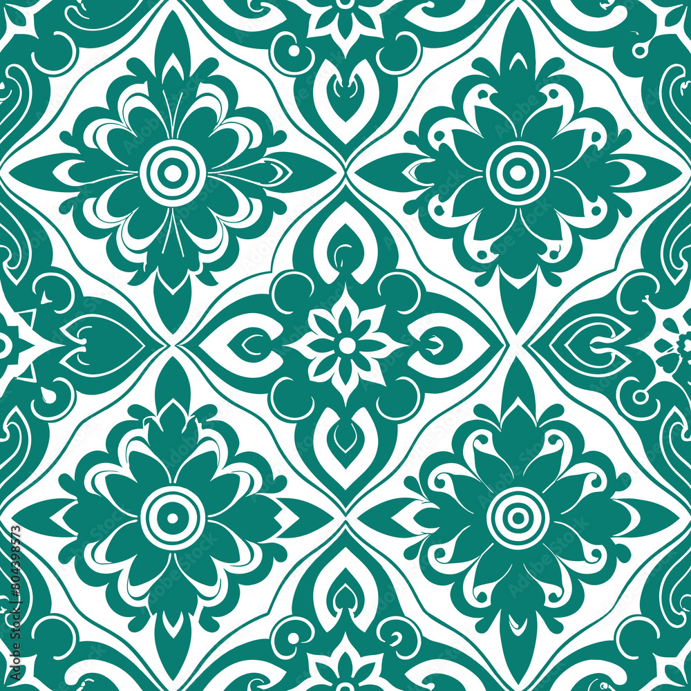 Green flat seamless elegant abstract floral pattern graphic elements geometric minimalism background generated by Ai Green flat seamless elegant abstract floral pattern graphic elements geometric minimalism background generated by Ai