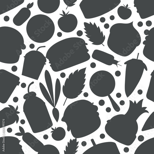 Hand draw flat Fast food seamless pattern on white background generated by Ai