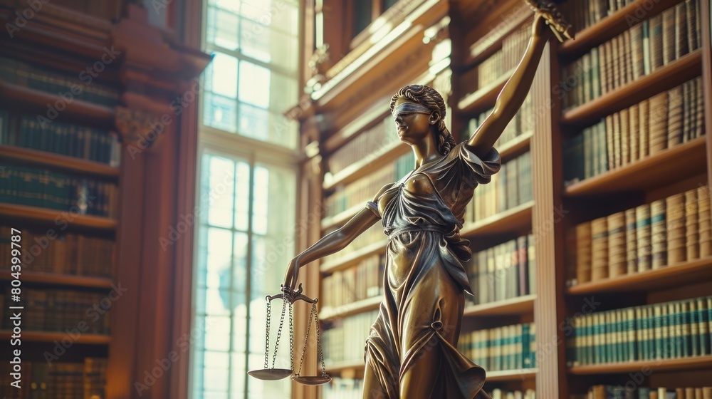 Statue of Justice - female justice in a lawyer's office