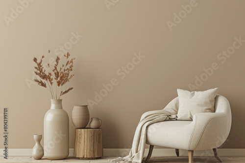 Modern minimalist interiors with neutral tones and natural lighting.