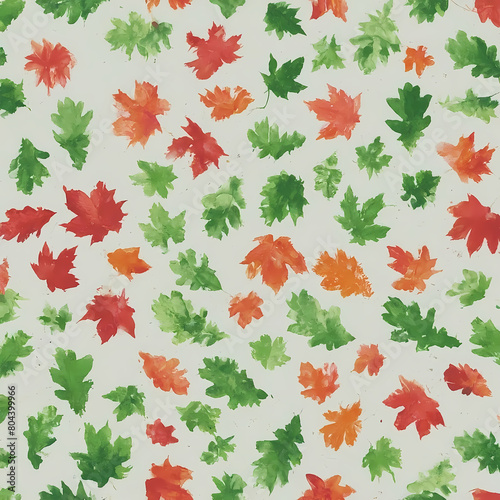 seamless pattern with autumn leaves