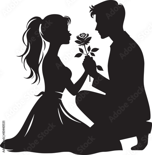 Wallpaper Mural Romantic Couple Silhouette Vector Illustration Torontodigital.ca