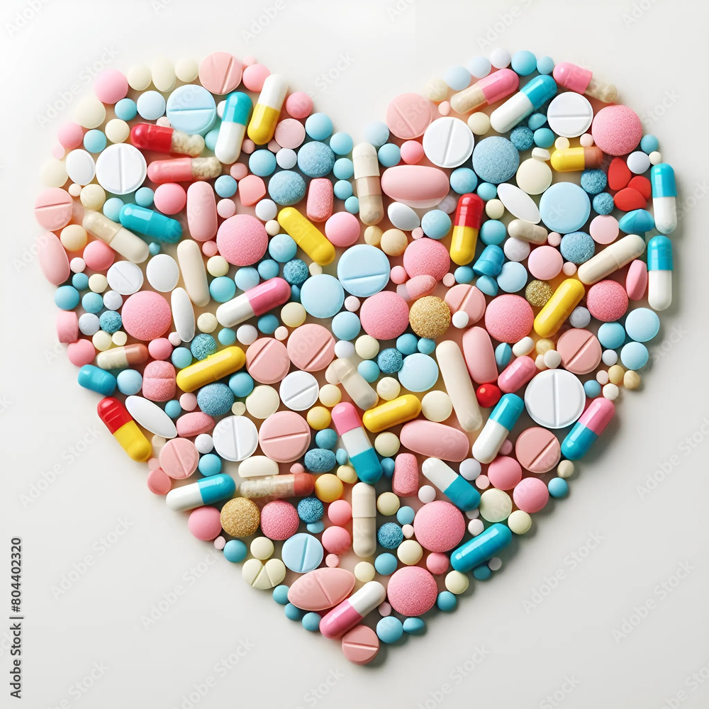 heart shaped pills and vitamins healthy concept heart shaped pills and vitamins healthy concept