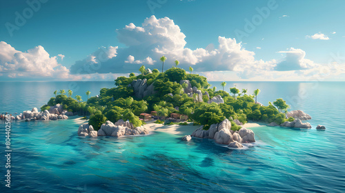Cartoon Island Paradise: Investment Opportunities Compared in Photo Real photo