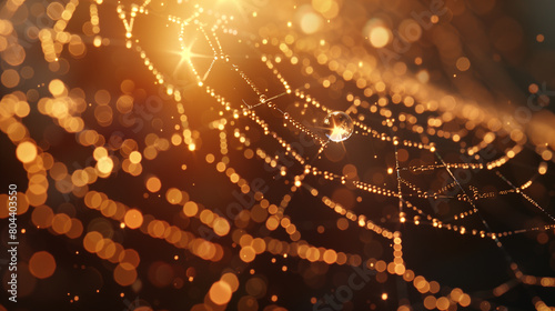 dew drops on a web