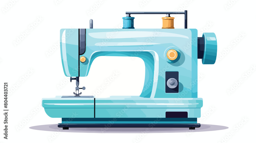 Modern sewing machine on white background 2d flat c