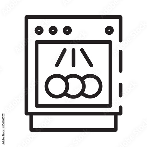 Dish Kitchen Wash Line Icon