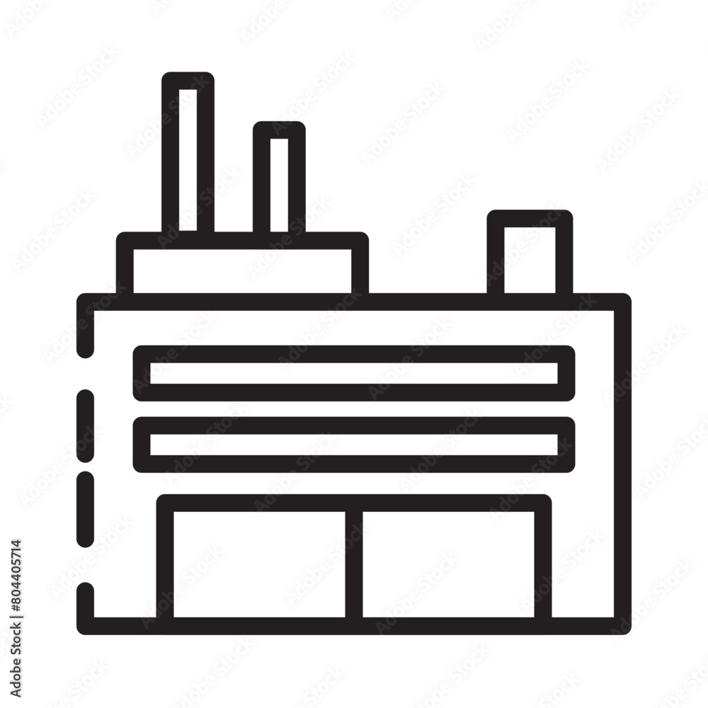 Building City Factory Line Icon Building City Factory Line Icon