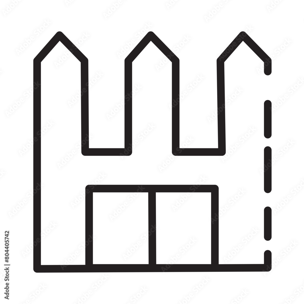 Building Factory Mill Line Icon Building Factory Mill Line Icon