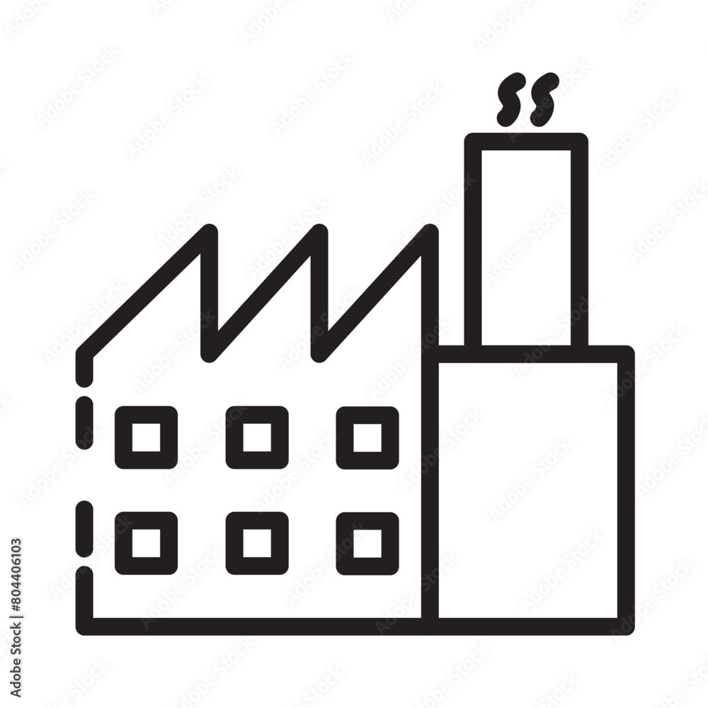 Activities Factory Industry Line Icon Activities Factory Industry Line Icon