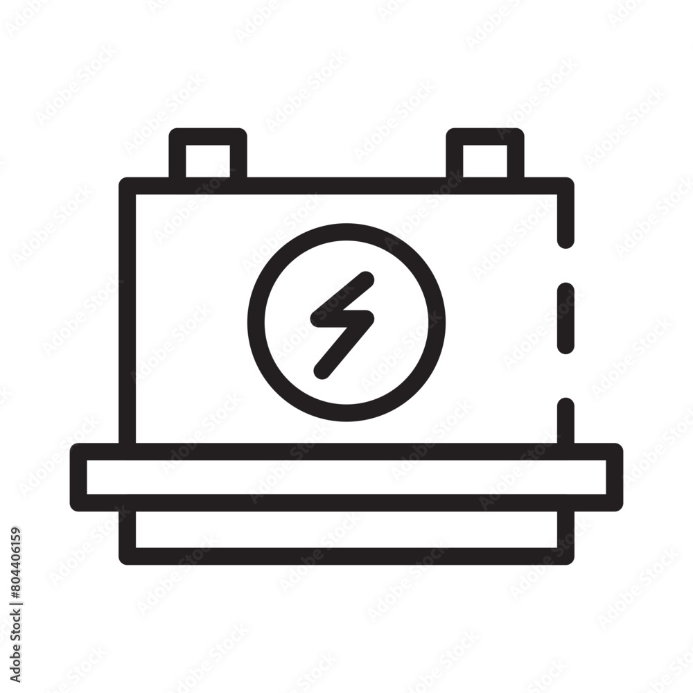 Battery Industry Factory Line Icon Battery Industry Factory Line Icon