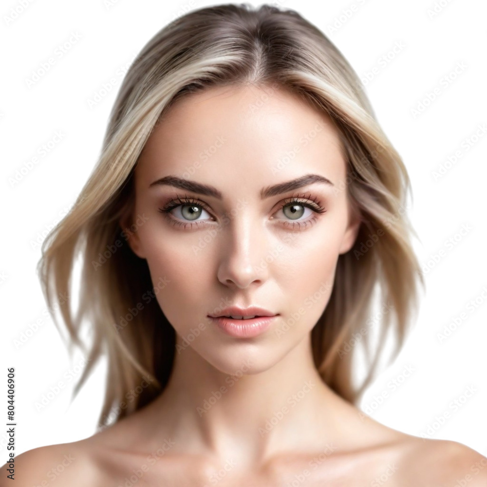 a cute woman with long hair on Isolated transparent background png. generated with AI a cute woman with long hair on Isolated transparent background png. generated with AI