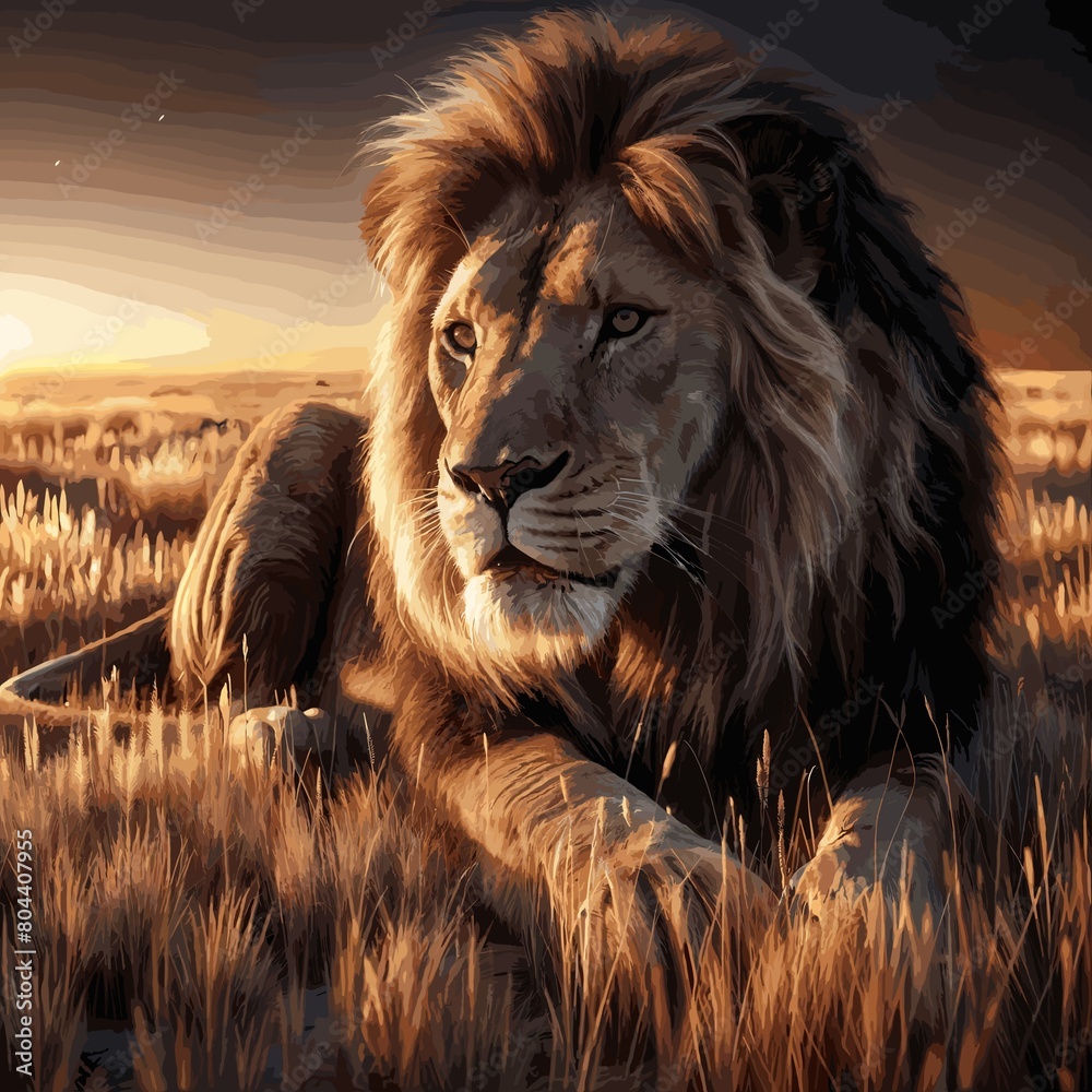 Naklejka premium Retrato de un León africano