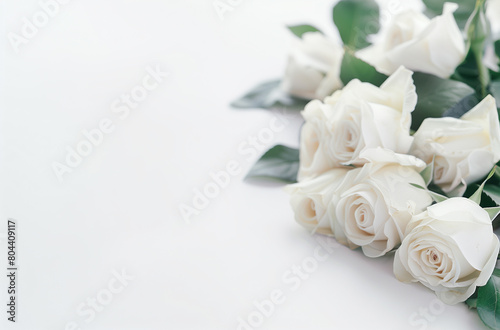 Bouquet of roses with empty space
