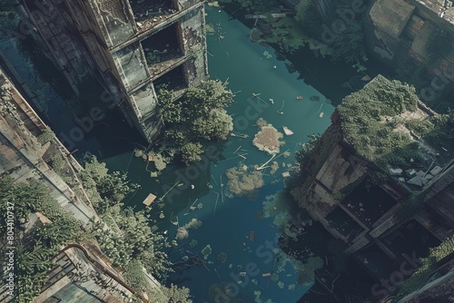 Delve into a dystopian future where wildlife thrives among ruins Use precise aerial compositions to showcase the juxtaposition of despair and life Experiment with unique camera angles to reveal hidden