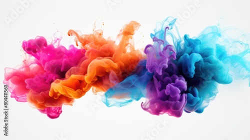Colorful Rainbow Paint Color Smoke Cloud Explosion - Generative AI