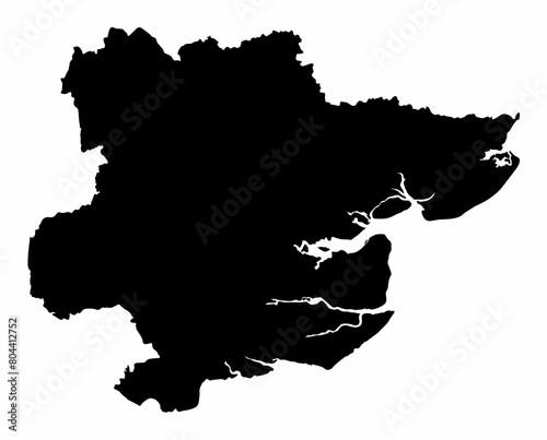 Essex county silhouette map photo
