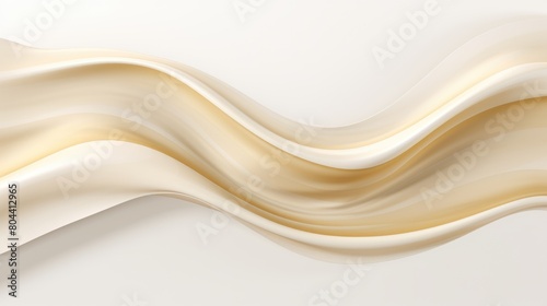 Cream Banner Flowing Liquid And Swirls Abstract Shape Background - Generative AI