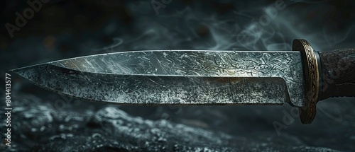 Realistic 3D knife, detailed metal and handle textures, minimal clean background, crisp ambient light photo