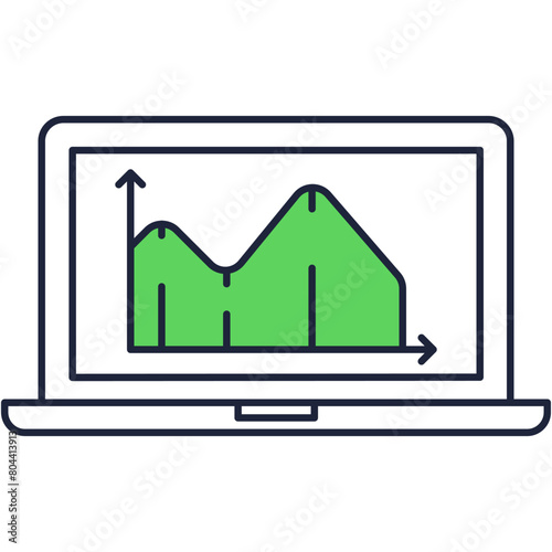 Diagram icon business chart graph growth vector photo