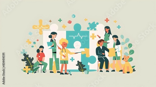 Healthcare Personnel Supporting Autism Awareness A Minimalistic for Autism Awareness Day Generative ai