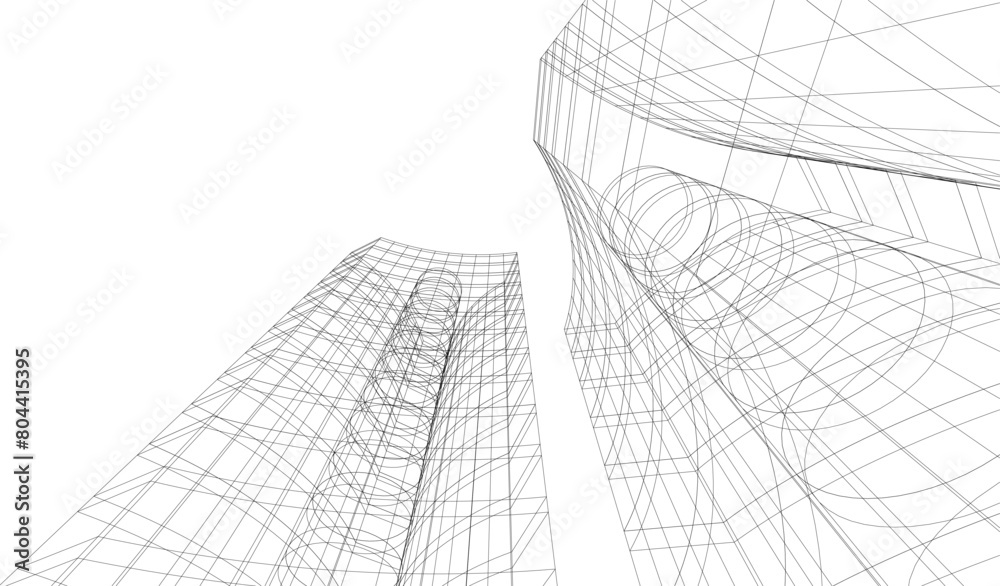 abstract buildings architectural drawing 3d abstract buildings architectural drawing 3d