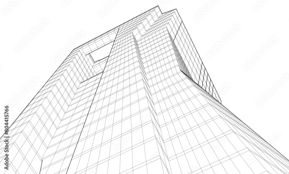 abstract buildings architectural drawing 3d abstract buildings architectural drawing 3d