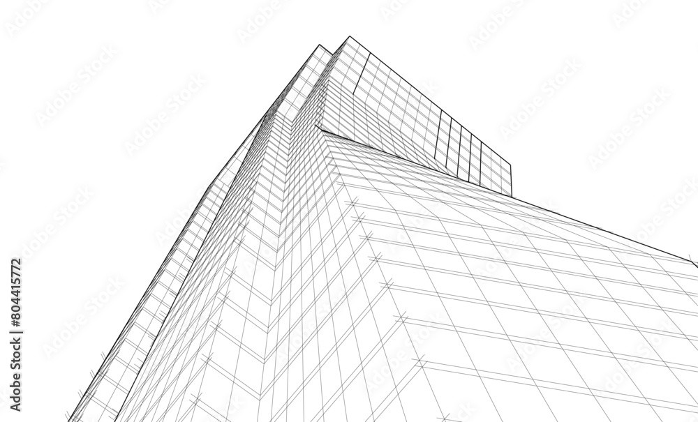 abstract buildings architectural drawing 3d abstract buildings architectural drawing 3d