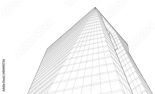 abstract buildings architectural drawing 3d