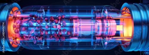 Detailed cross-section illustration of a catalytic reformer reactor photo