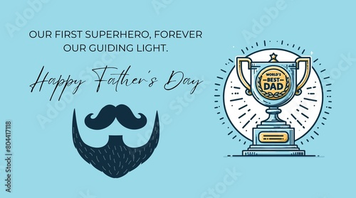 happy father’s day quote typographic mustache and beard design for dad