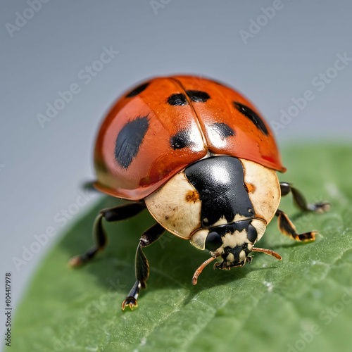 ladybug on a leaf, ladybug on a green leaf, insect, macro, close-up, nature © Ideal & Idea