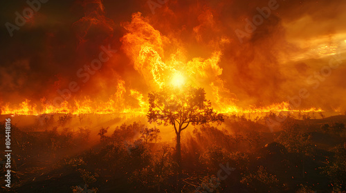 Powerful Images of Wildfire Warnings Depicting Global Warming's Impact on Our Planet - Stock Photos