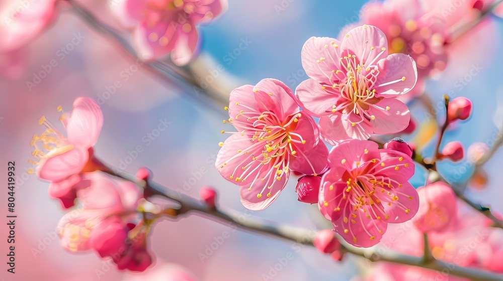 A beautiful spring branch adorned with lilac flowers, creating a lovely natural background and landscape.
