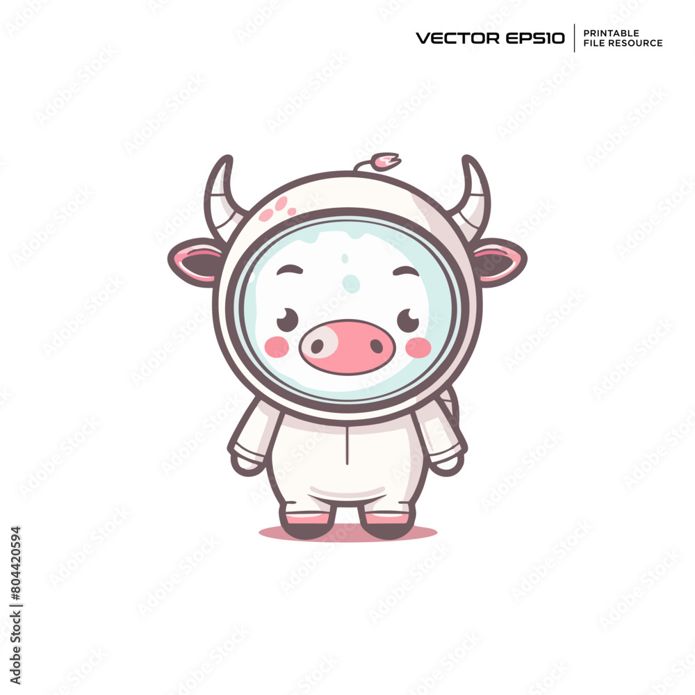 cute cow/buffalo astronaut, character, mascot, logo, vector, design, illustration, eps 10 cute cow/buffalo astronaut, character, mascot, logo, vector, design, illustration, eps 10
