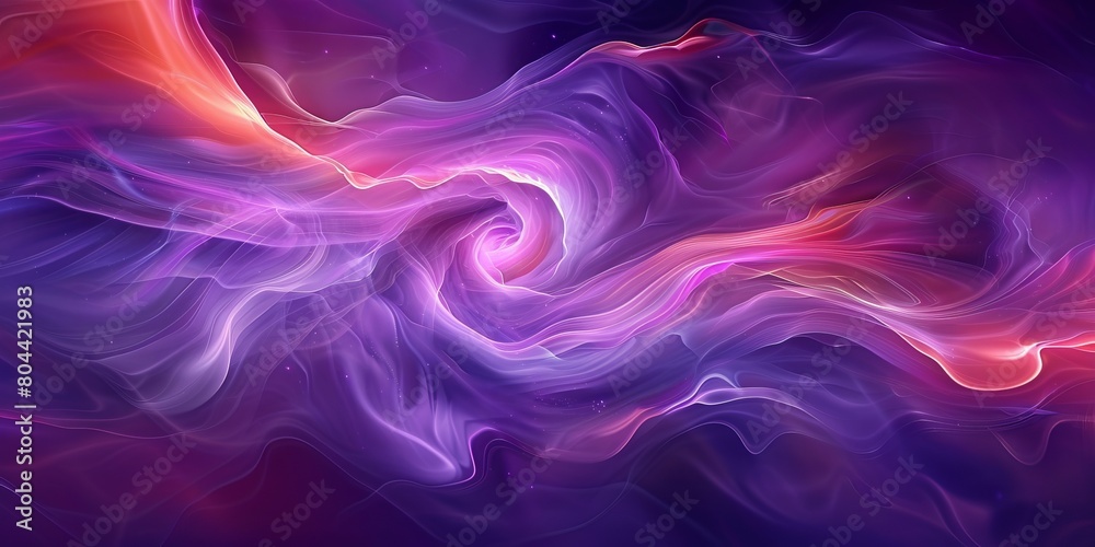 an abstract purple background with a bright purple swirl